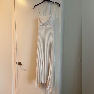 Abercrombie Giselle Clasp-Back Pleated Cram Midi Dress